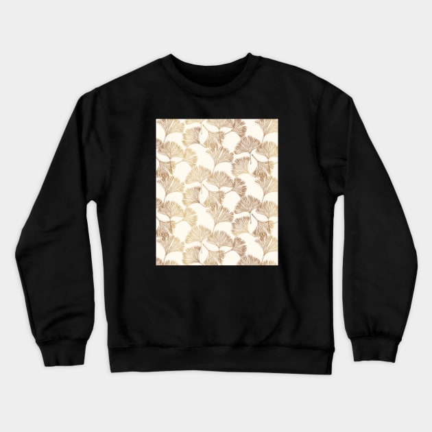 Gingko leaves gold light Crewneck Sweatshirt by Milatoo